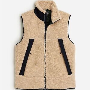J. Crew Nordic Sherpa Cream Navy Blue Vest - XXL - Like New